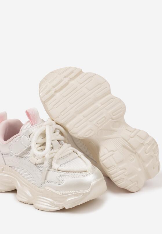 Pantofi sport Bej cu roz 3