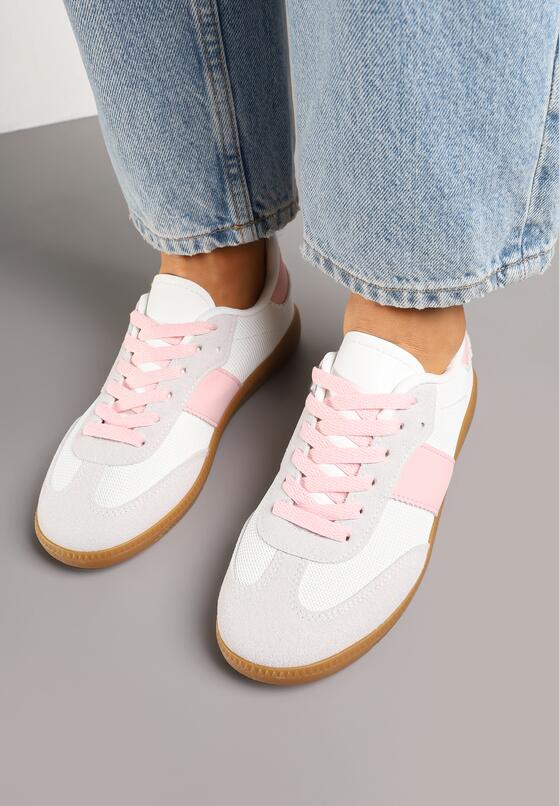 Biało-Różowe Sneakersy Retro w Stylu Klasycznych Tenisówek Tanonea 3