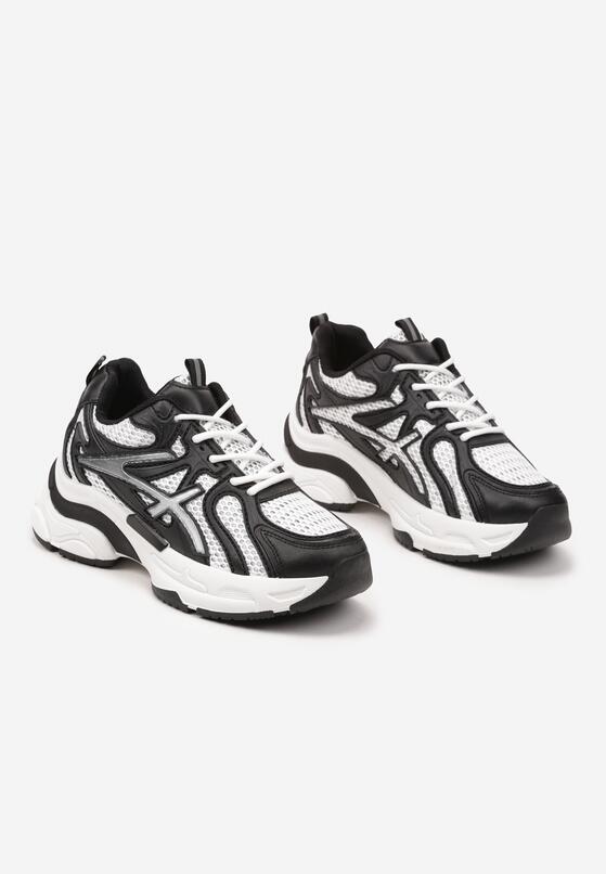 Czarne Sneakersy na Grubej Podeszwie Ozdobione Tłoczeniem Camilra 5