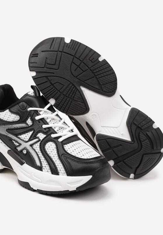 Czarne Sneakersy na Grubej Podeszwie Ozdobione Tłoczeniem Camilra 6