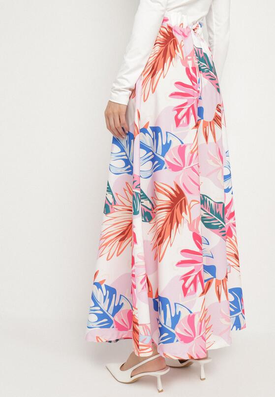 Pantaloni Alb cu roz 3