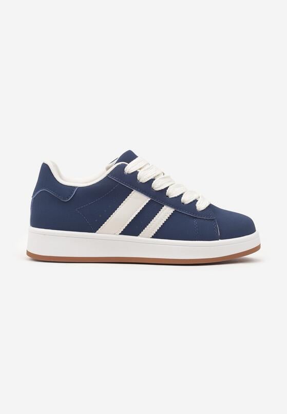 Granatowe Sneakersy z Ozdobnymi Naszywkami z Boku Galdexis 4
