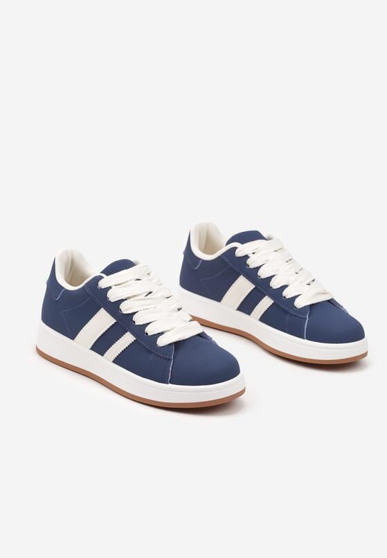 Granatowe Sneakersy z Ozdobnymi Naszywkami z Boku Galdexis 5