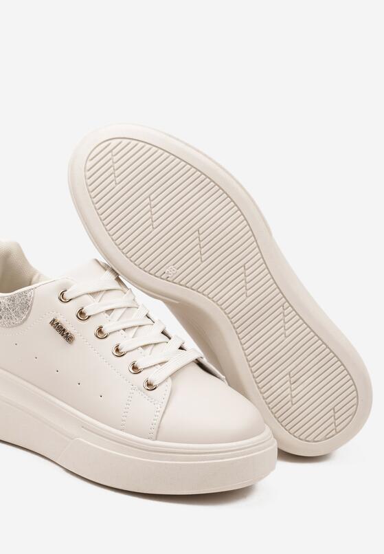 Beżowo-Złote Sneakersy na Grubej Podeszwie z Metalicznymi Zdobieniami Zarilna 6