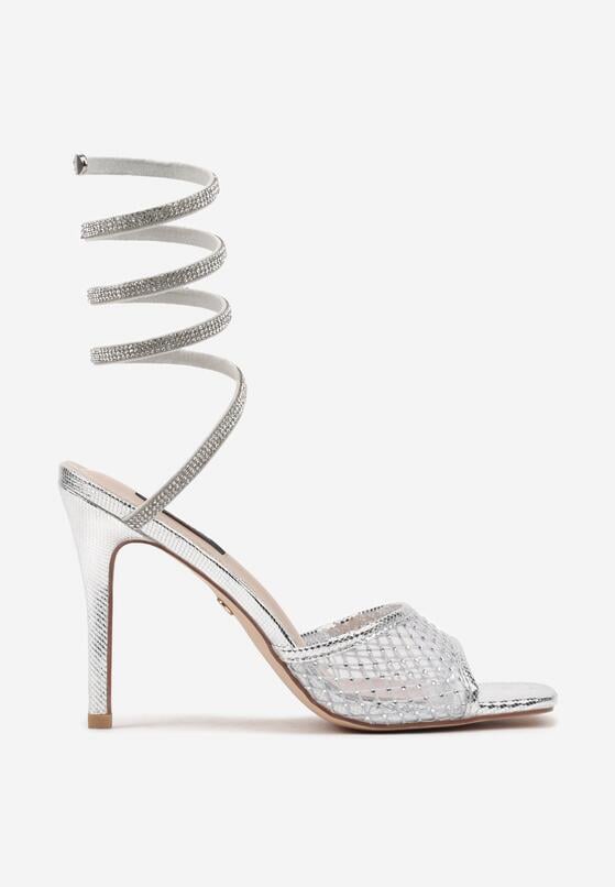 Pantofi stiletto Argintii 4