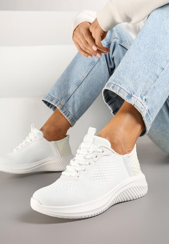 Białe Buty Sportowe Sneakersy Siateczkowe na Piankowej Podeszwie Liltebis 2