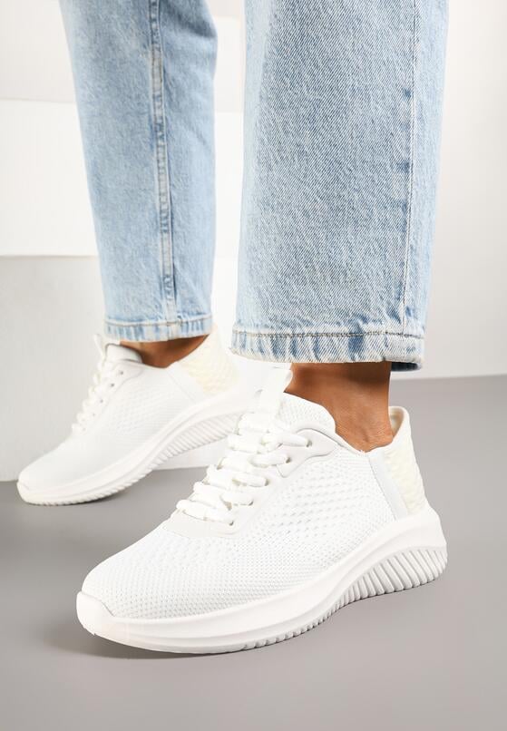 Białe Buty Sportowe Sneakersy Siateczkowe na Piankowej Podeszwie Liltebis 1