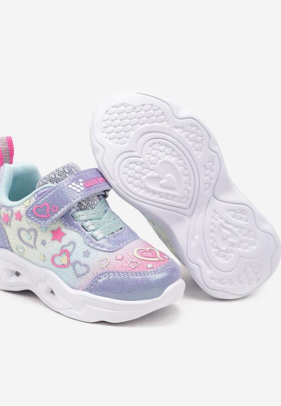 Niebieskie Buty Sportowe ze Świecącą Podeszwą i Zapięciem na Rzep Canelis 3