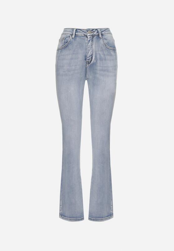 Niebieskie Jeansy o Kroju Dzwonów z Wysokim Stanem Virtia 6