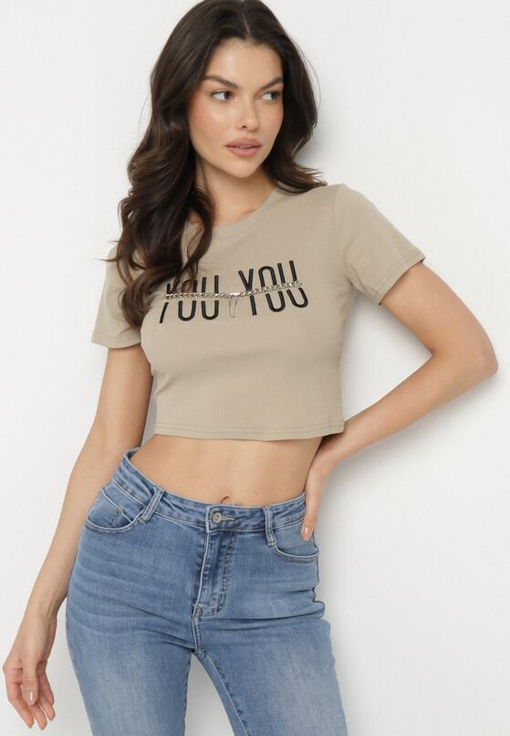 T-shirt Bej închis 1