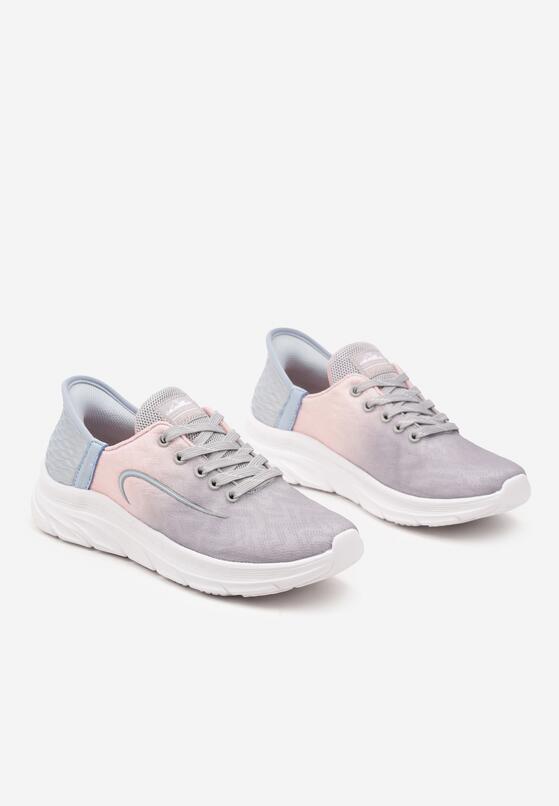 Jasnoszare Buty Sportowe Sneakersy Buty z Tłoczeniem i Ozdobnym Napisem na Boku Canisse 5