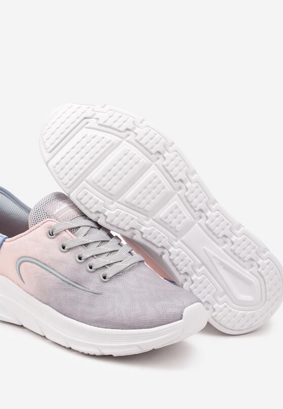 Jasnoszare Buty Sportowe Sneakersy Buty z Tłoczeniem i Ozdobnym Napisem na Boku Canisse 6