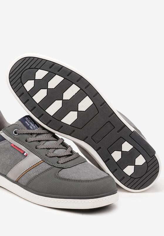 Ciemnoszare Buty Sportowe Sneakersy z Ozdobnymi Przeszyciami Poltia 3