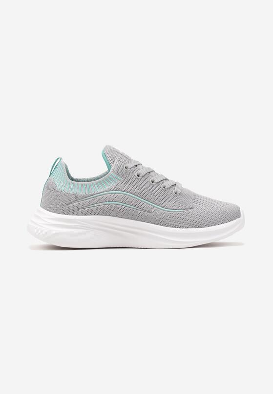 Sneakers Gri cu verde mentă 4