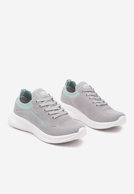 Sneakers Gri cu verde mentă 5