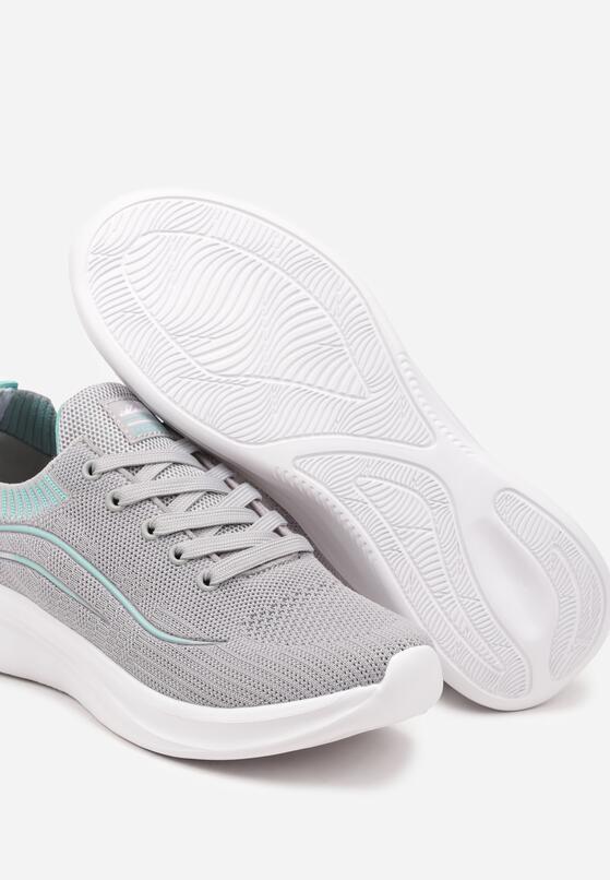 Sneakers Gri cu verde mentă 6