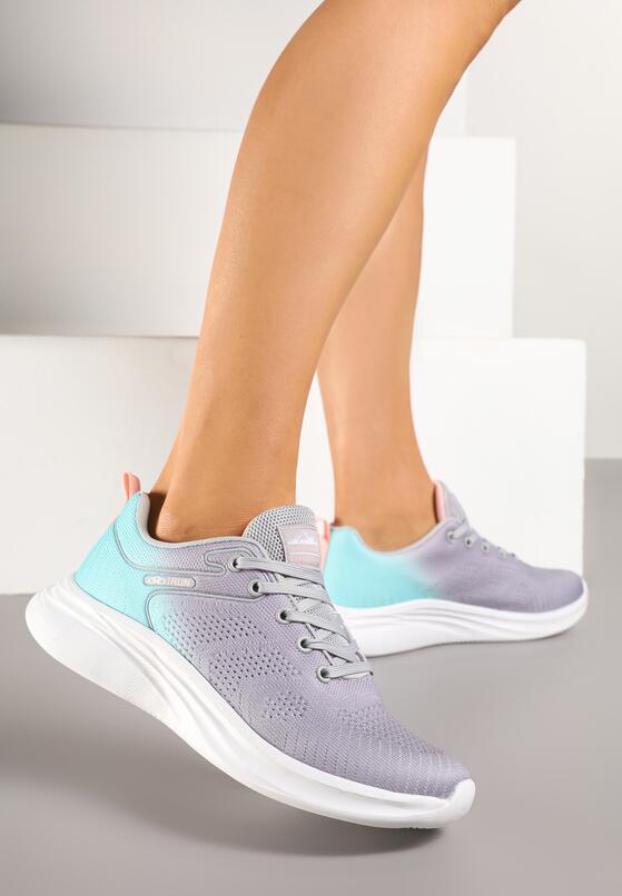 Pantofi sport Gri cu verde mentă 2