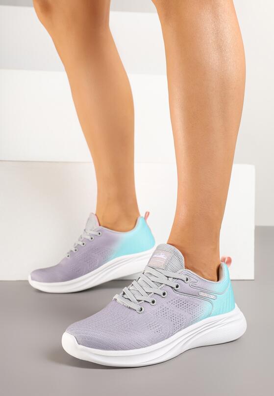 Pantofi sport Gri cu verde mentă 1