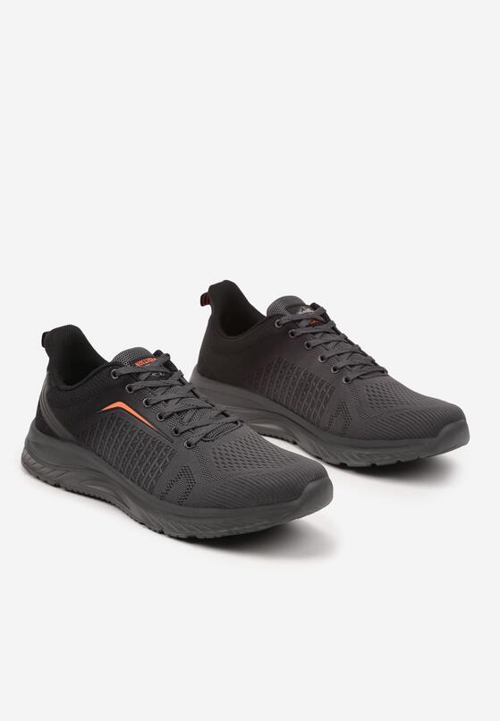 Ciemnoszare Buty Sportowe z Miękką Cholewką Sznurowane Olirone 2
