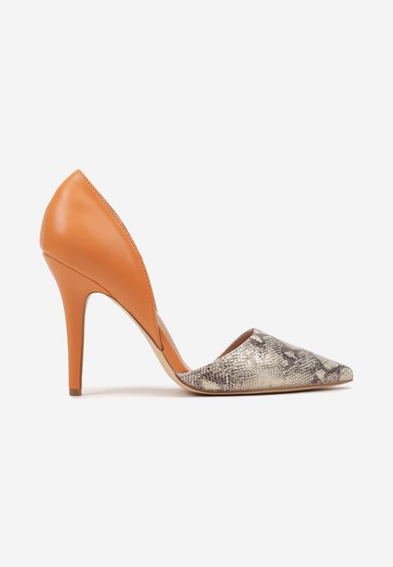Pantofi stiletto Portocalii 4