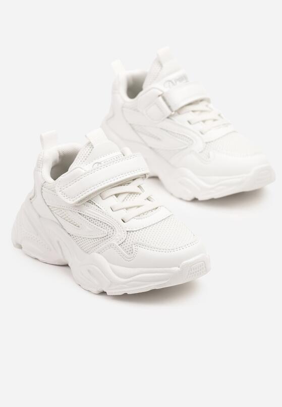 Białe Buty Sportowe Sneakersy na Piankowej Podeszwie z Tłoczeniami Sinea 2