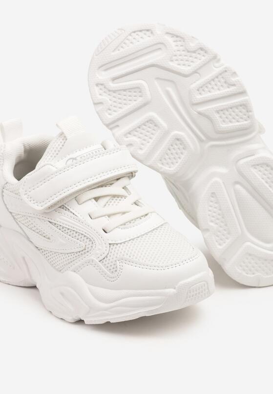Białe Buty Sportowe Sneakersy na Piankowej Podeszwie z Tłoczeniami Sinea 3