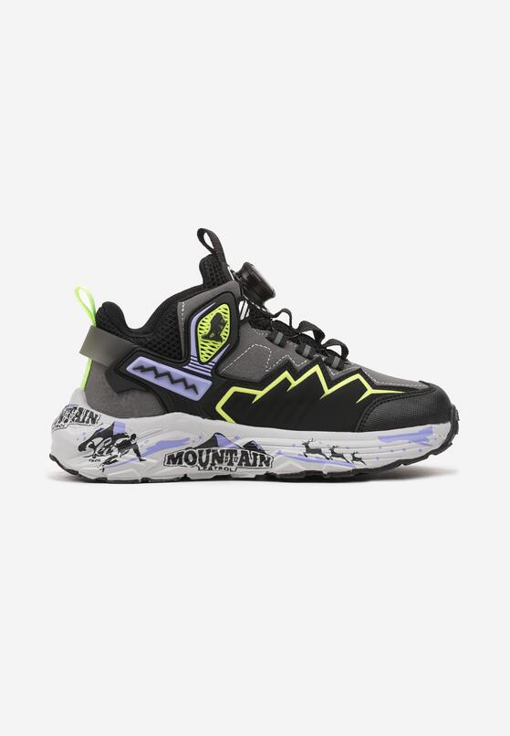 Czarno-Zielone Wsuwane Buty Sportowe Sneakersy z Naszywkami Weralin 1