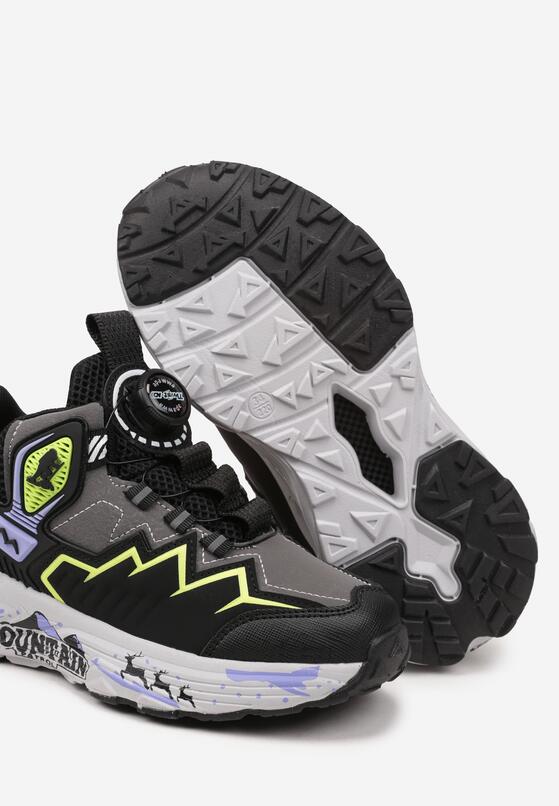 Czarno-Zielone Wsuwane Buty Sportowe Sneakersy z Naszywkami Weralin 3