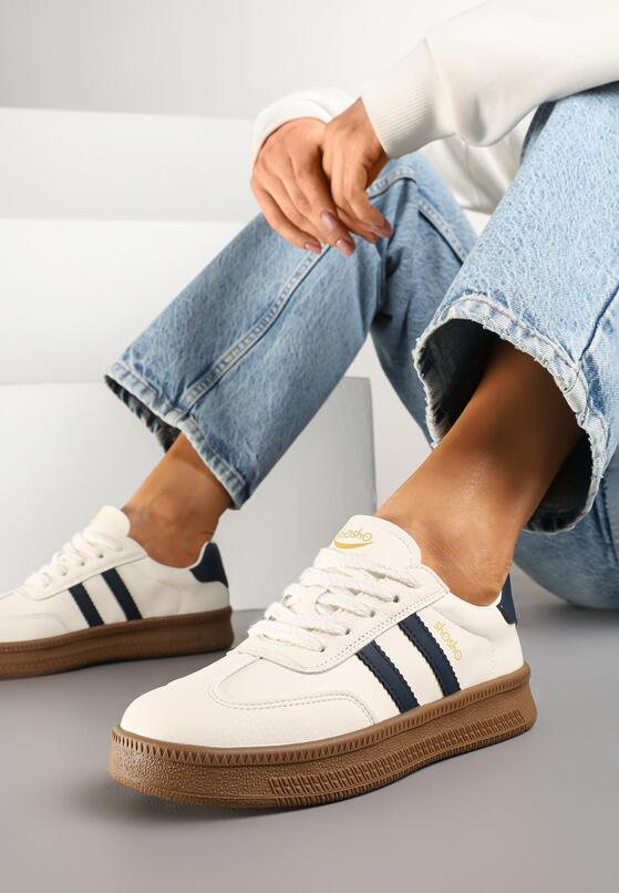 Sneakers Bej cu bleumarin 2