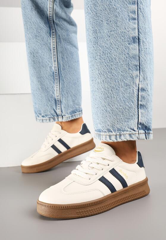 Sneakers Bej cu bleumarin 1