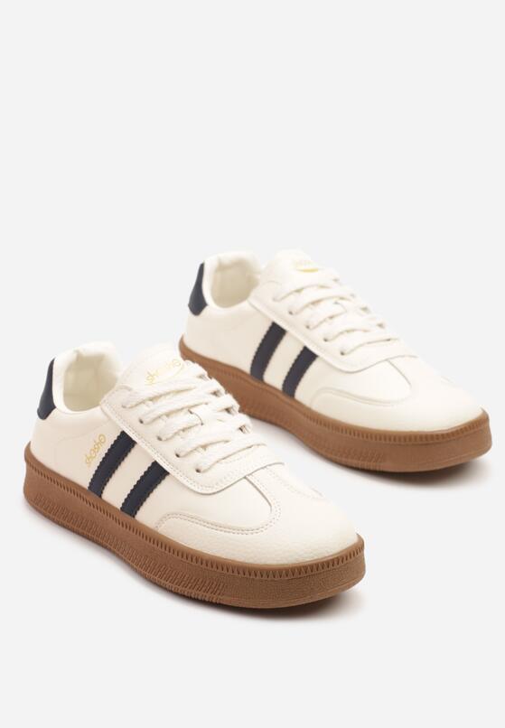 Sneakers Bej cu bleumarin 5
