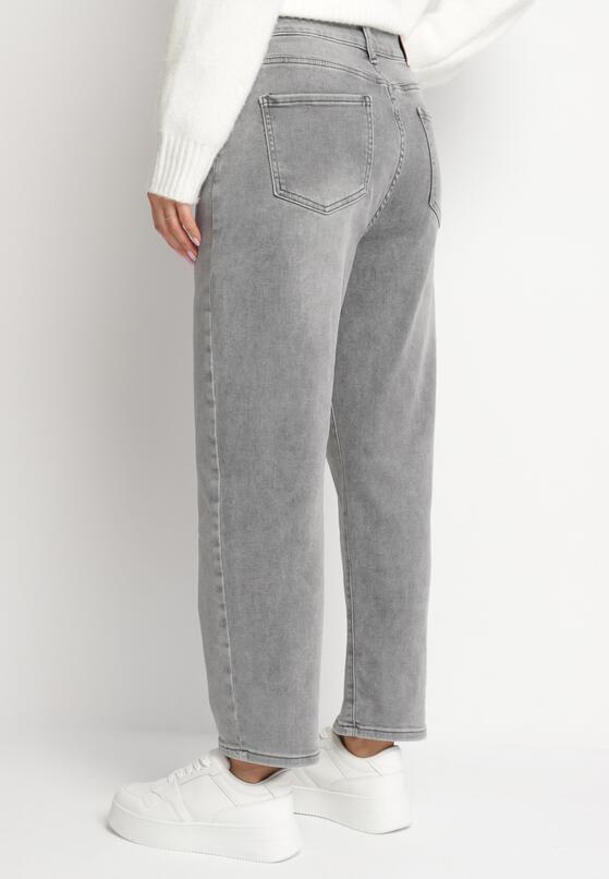 Szare Jeansy Mom Fit z Wysokim Stanem Milapia 3