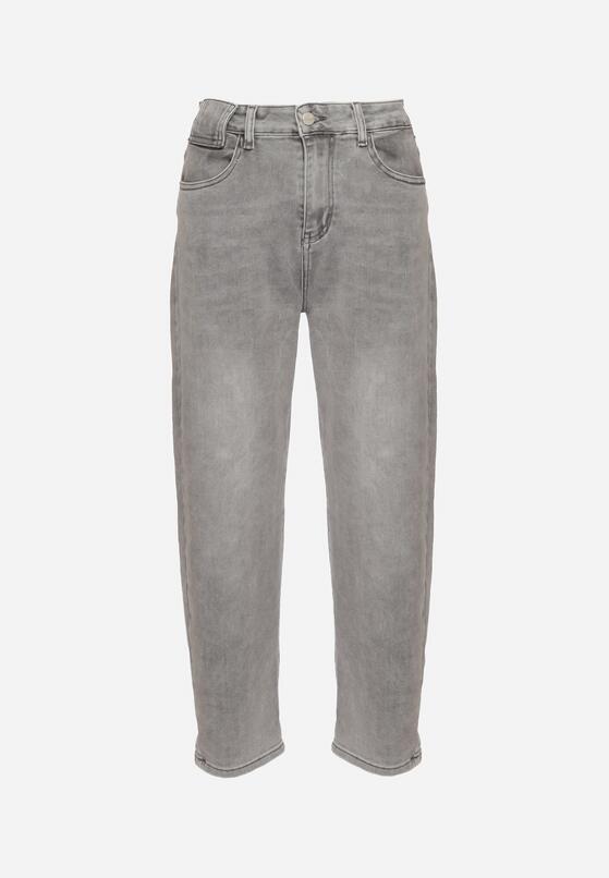 Szare Jeansy Mom Fit z Wysokim Stanem Milapia 6