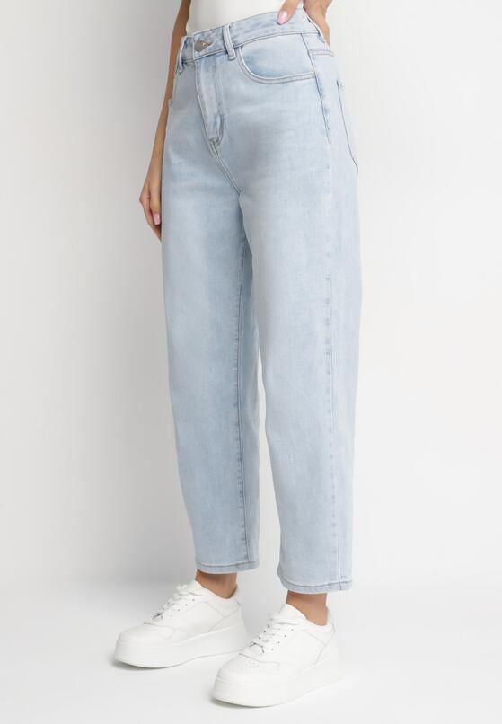 Jasnoniebieskie Jeansy Mom Fit z Wysokim Stanem Milapia 1