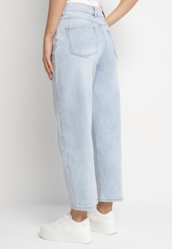Jasnoniebieskie Jeansy Mom Fit z Wysokim Stanem Milapia 3