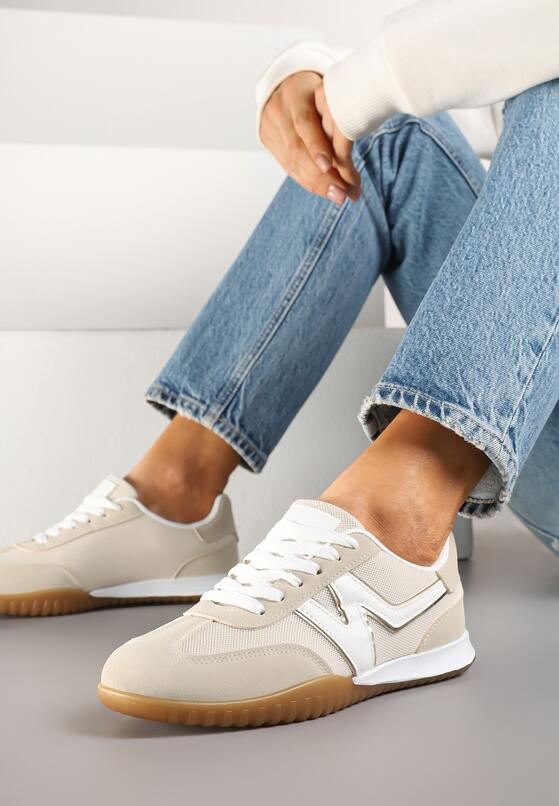 Beżowe Sneakersy w Stylu Kultowych Tenisówek Tultia 2