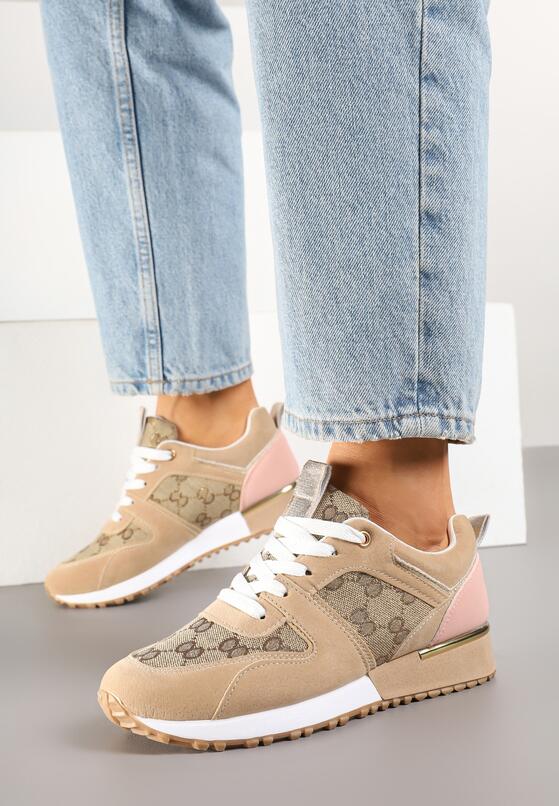 Sneakers Bej cu roz 1