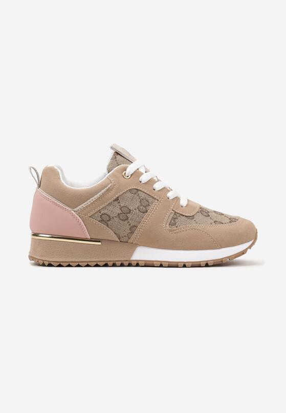 Sneakers Bej cu roz 4