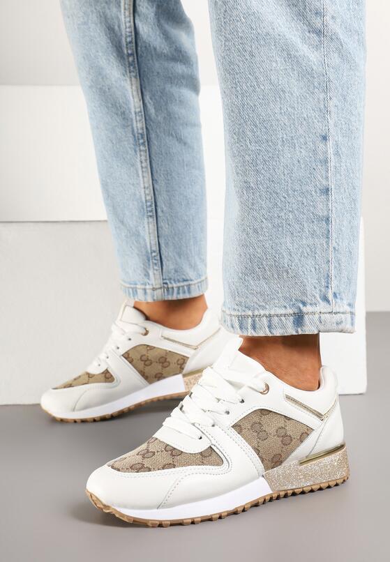 Sneakers Alb cu maro 2