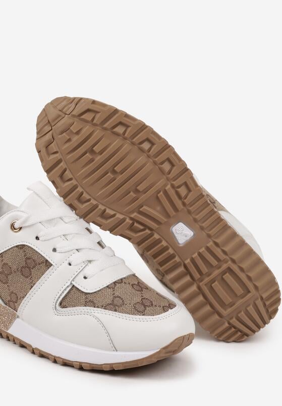 Sneakers Alb cu maro 6