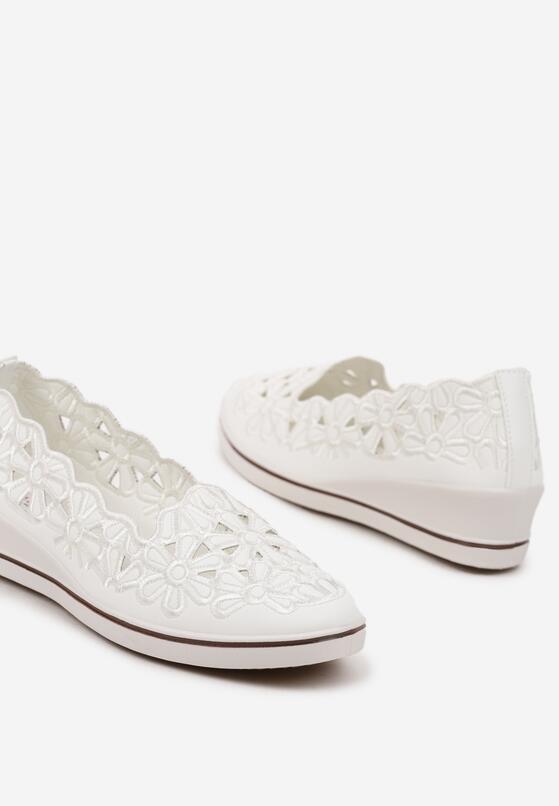 Pantofi casual Alb cu maro 6