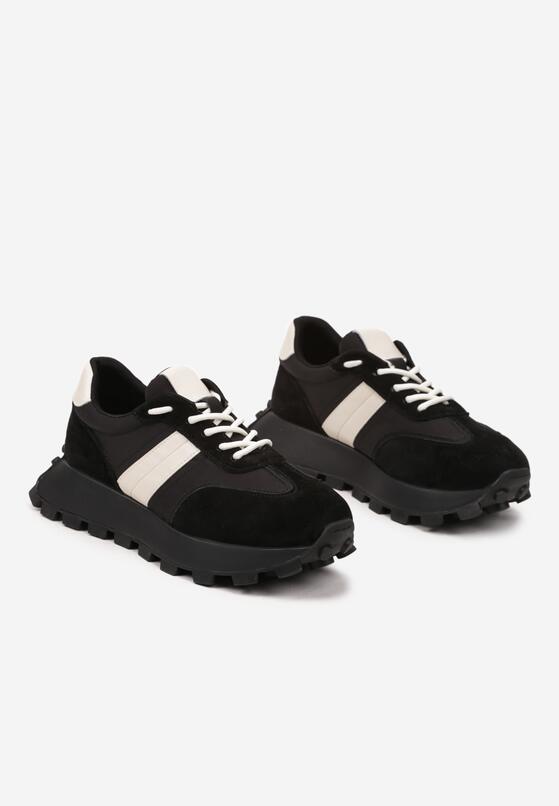 Sneakers Negri cu bej 5