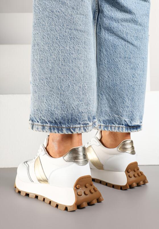 Sneakers Alb cu auriu 3