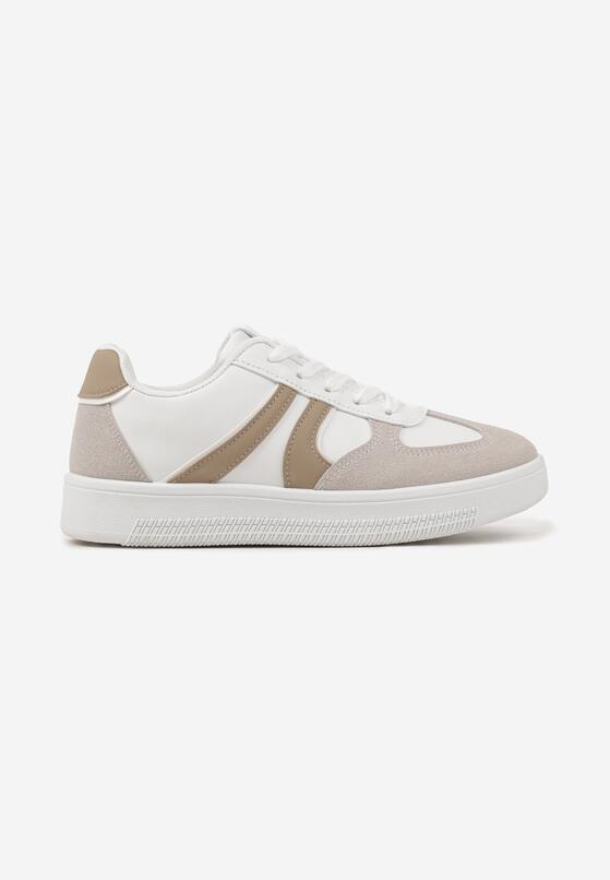 Biało-Beżowe Sneakersy w Stylu Kultowych Tenisówek Setionis 4