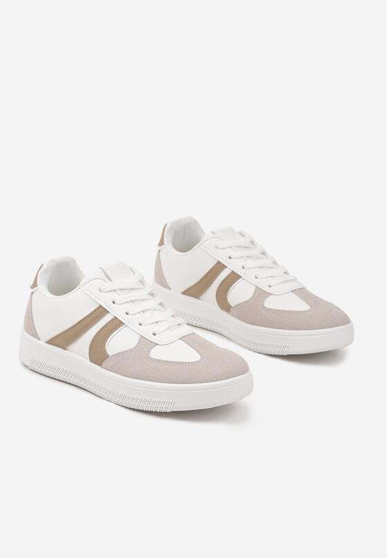 Biało-Beżowe Sneakersy w Stylu Kultowych Tenisówek Setionis 5
