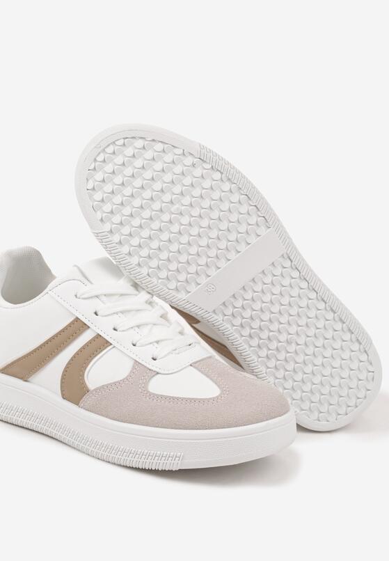 Biało-Beżowe Sneakersy w Stylu Kultowych Tenisówek Setionis 6