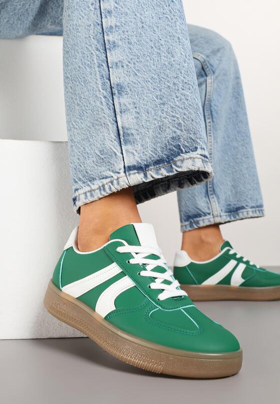 Zielone Sneakersy w Stylu Kultowych Tenisówek Setionis 2