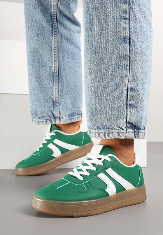 Zielone Sneakersy w Stylu Kultowych Tenisówek Setionis 1