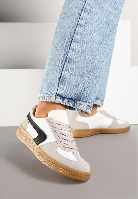 Biało-Czarne Sneakersy w Stylu Klasycznych Tenisówek Ahleria 2