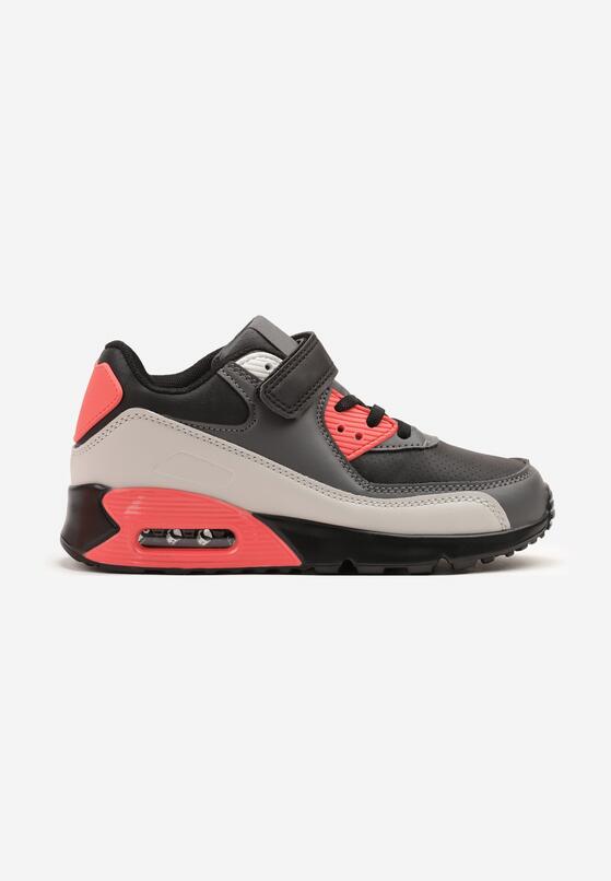 Szaro-Czarne Buty Sportowe Sneakersy z Transparentną Wstawką Jizana 1